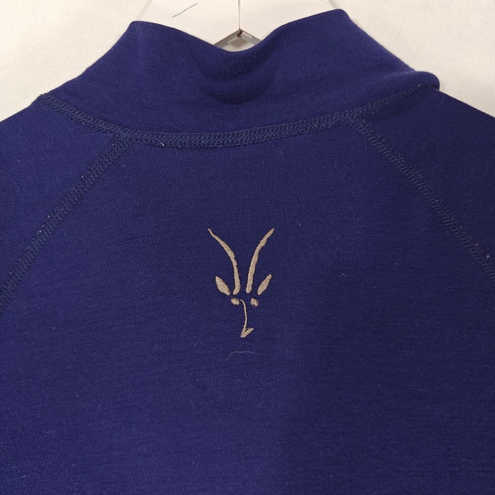 Ibex Mens Large 100% Merino Wool 1/4 Zip Pullover Navy Blue Long Sleeve USA Made - Picture 7 of 7